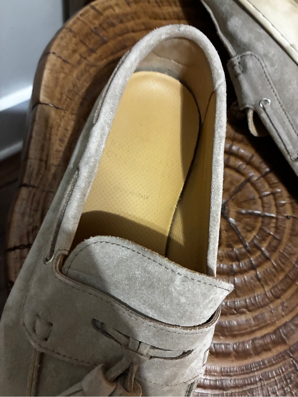 BRUNELLO CUCINELLI Men’s Hybrid Suede Loafers Beige 42 / 9 US Made In Italy - Picture 10 of 11